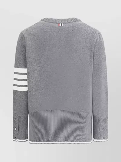 Thom Browne Geese Intarsia Boxy Virgin Wool Crewneck Sweater In Gray
