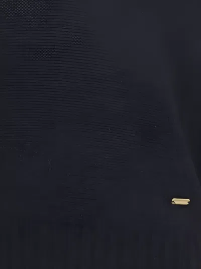 Tom Ford Ribbed Finish Wool Polo Sweater In Blue