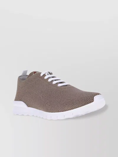 Kiton Cotton Mesh Sneakers Reinforced Toe In Neutral