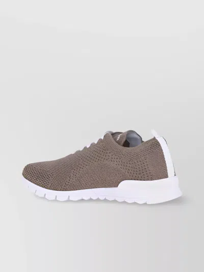 Kiton Cotton Mesh Sneakers Reinforced Toe In Neutral