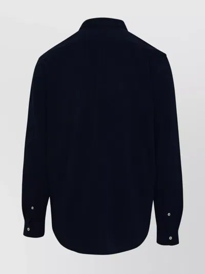 Polo Ralph Lauren Black Shirt With Button-down Collar And Pony Embroidery On The Front In Black