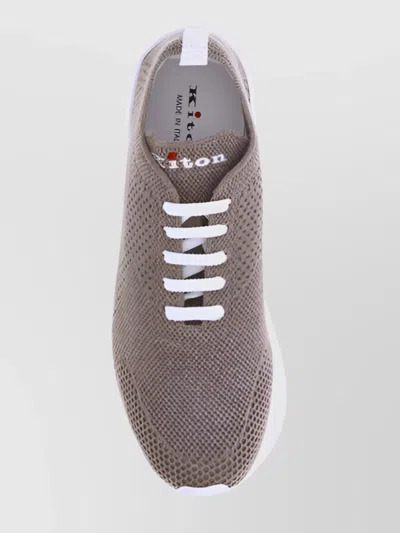 Kiton Cotton Mesh Sneakers Reinforced Toe In Neutral