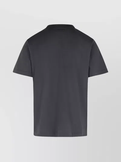 Sacai Cotton Crew Neck T-shirt With Chest Pocket In Gray