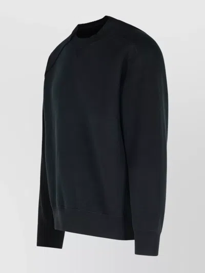 Sacai Wool Crew Neck Sweater In Blue