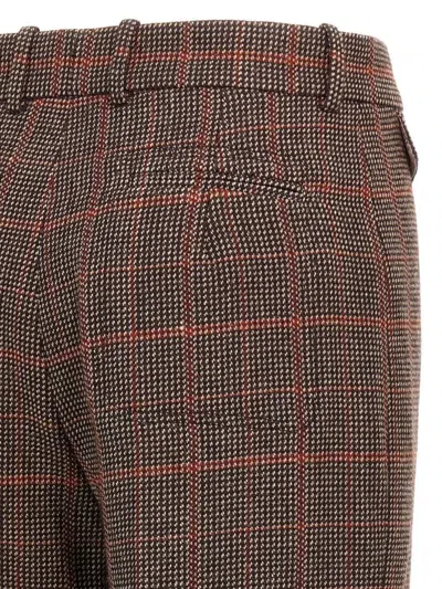Chloé Flared Leg Wool Check Trousers