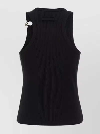Jean Paul Gaultier Tank Top With Gold-tone Hardware And Ribbed Texture