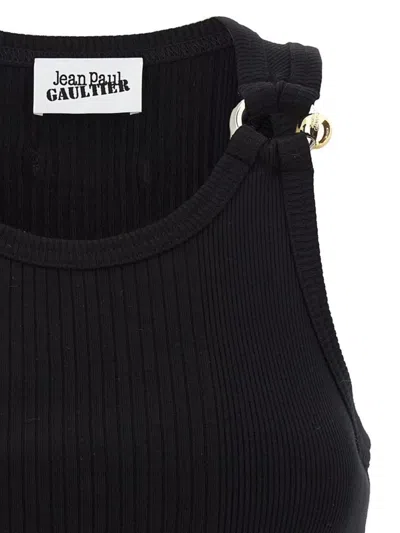 Jean Paul Gaultier Tank Top With Gold-tone Hardware And Ribbed Texture