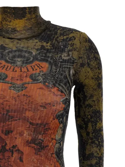 Jean Paul Gaultier Printed High Neck Long Sleeve Jumpsuit