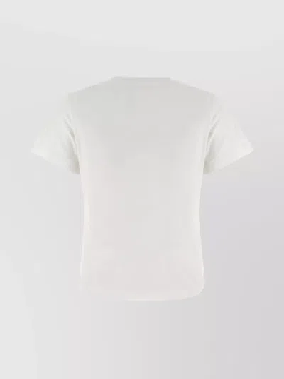 Moncler Embroidered Short Sleeve Crew Neck T-shirt In White