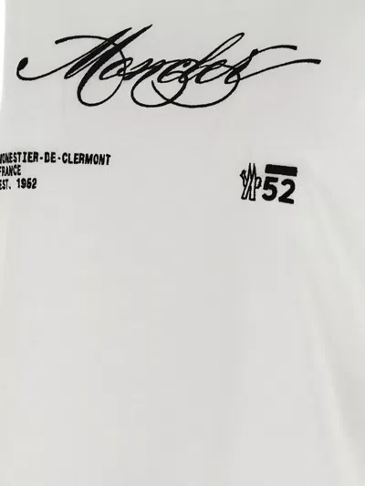 Moncler Embroidered Short Sleeve Crew Neck T-shirt In White