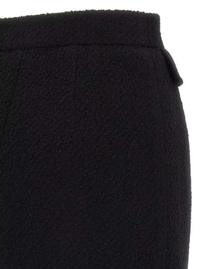 Chloé Textured Wool Skirt With Gold Buttons In Black