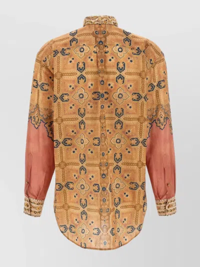 Valentino 'imaginary Journey' Patterned Shirt With Bow Tie In Multi