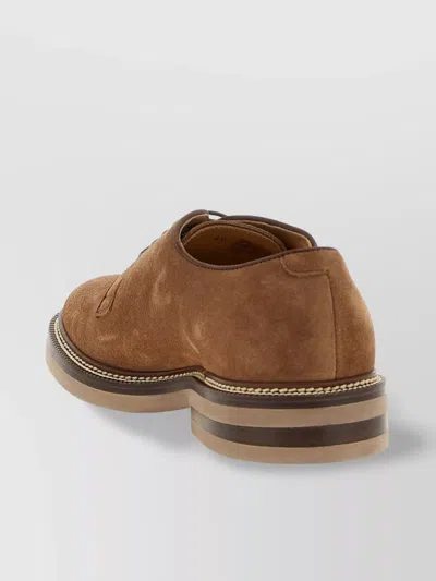 Brunello Cucinelli Suede Derby Shoes With Lace Closure