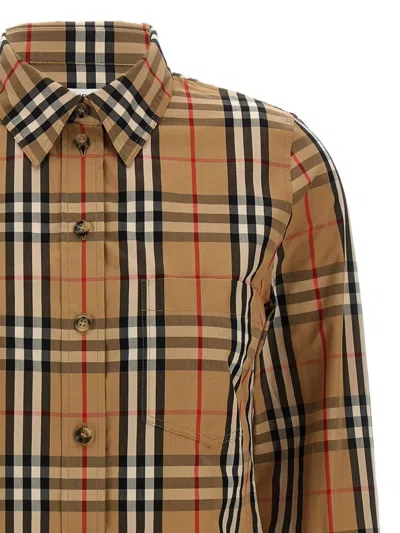 Burberry 'curved Hem Buttoned Cuffs Long Sleeves Shirt' In Brown