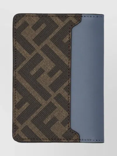 Fendi Ff Squared Card Holder In Blue