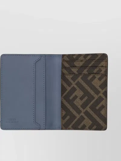 Fendi Ff Squared Card Holder In Blue