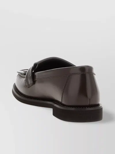 Brunello Cucinelli Leather Loafers Featuring Fringe Detail