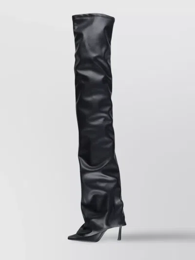 Attico Black "robin Otk" Thigh-high Boots In Black