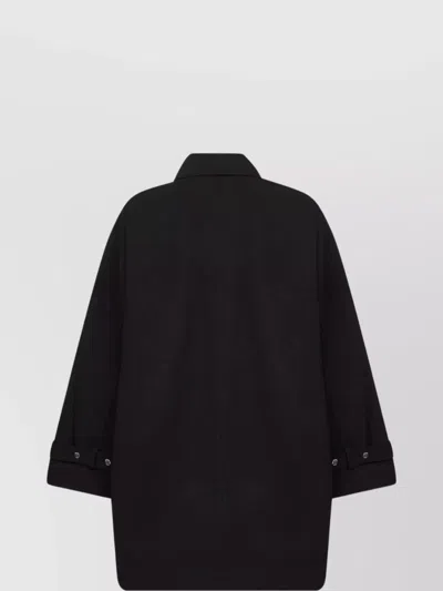 Totême Toteme Women Black Organic Cotton Oversized Trench Jacket
