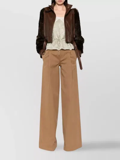 Chloé Silk Top With Drawstring Waist And Floral Pattern