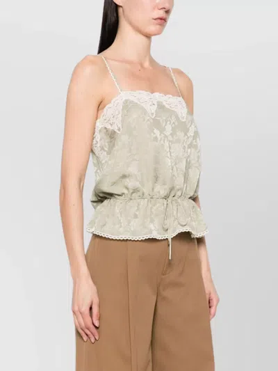 Chloé Silk Top With Drawstring Waist And Floral Pattern