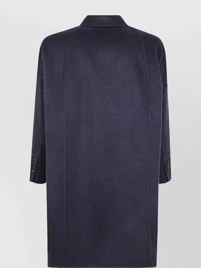 Brunello Cucinelli Oversized Double-breasted Coat Flap Pockets In Blue