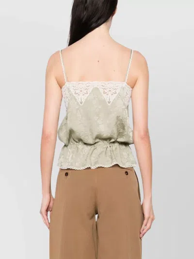 Chloé Silk Top With Drawstring Waist And Floral Pattern