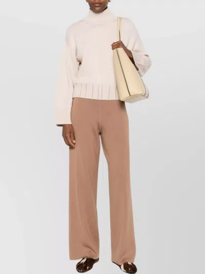 Fabiana Filippi Wool Trousers With Elastic Waistband And Wide-leg Design