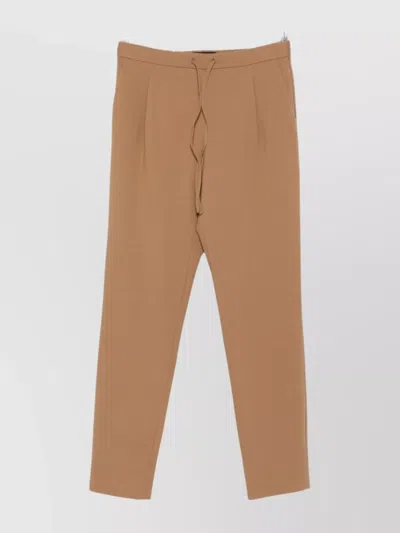 Fabiana Filippi Trousers Slim Drawstring Waistband In Brown