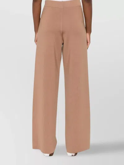 Fabiana Filippi Wool Trousers With Elastic Waistband And Wide-leg Design