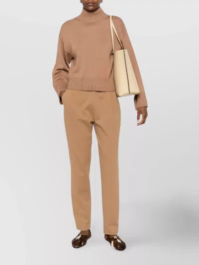 Fabiana Filippi Trousers Slim Drawstring Waistband In Brown
