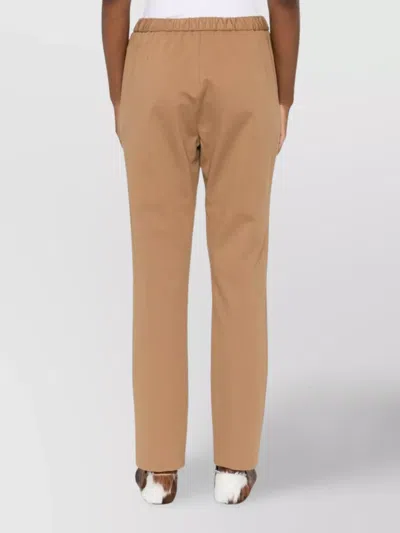 Fabiana Filippi Trousers Slim Drawstring Waistband In Brown