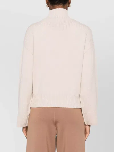 Fabiana Filippi Wool Turtleneck Sweater With Dropped Shoulders In Neutral