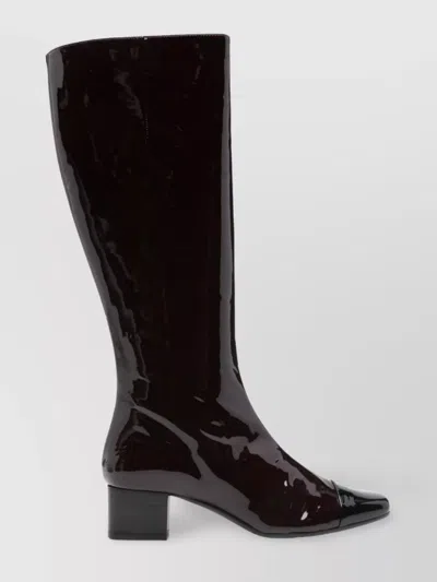 Carel Paris Leather Tall Boots Block Heel