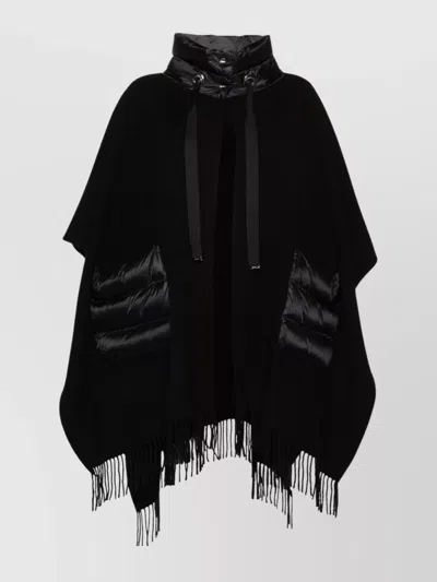 Herno Wool And Nylon Cape In Black