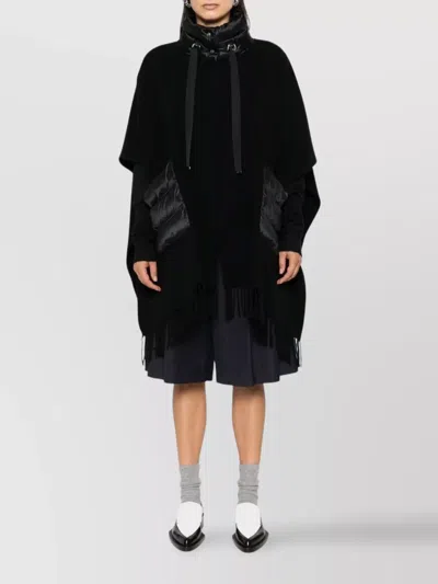 Herno Wool And Nylon Cape In Black