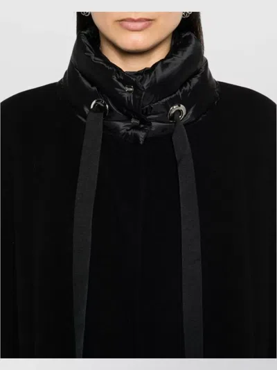 Herno Wool And Nylon Cape In Black