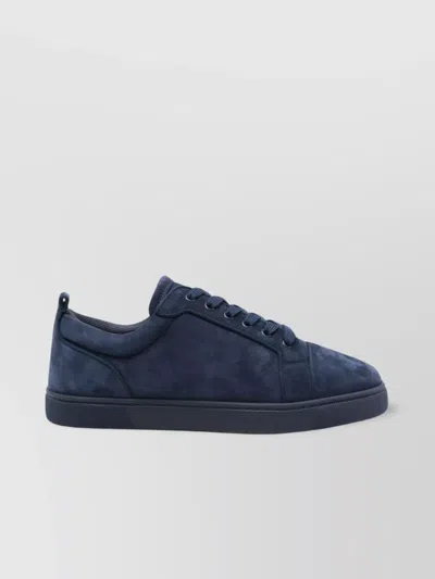 Christian Louboutin Velvet Sneakers Lace-up Eyelet Detailing In Blue