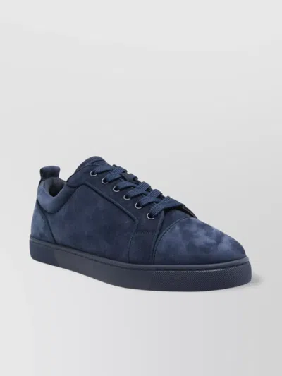 Christian Louboutin Velvet Sneakers Lace-up Eyelet Detailing In Blue