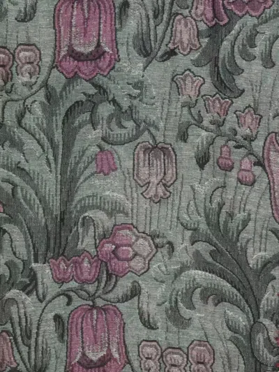 Pierre Louise Mascia Cashmere Scarf With Floral Pattern And Fringed Edges