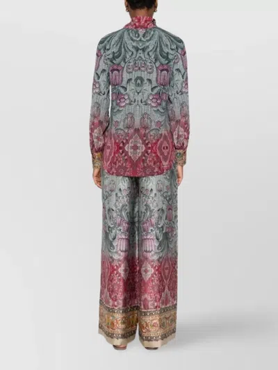 Pierre Louise Mascia Silk Shirt With Floral Pattern And Bow