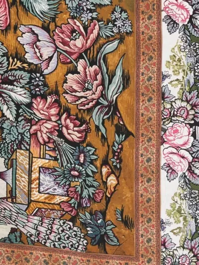 Pierre Louise Mascia Silk Scarf With Floral Pattern And Fringed Edges
