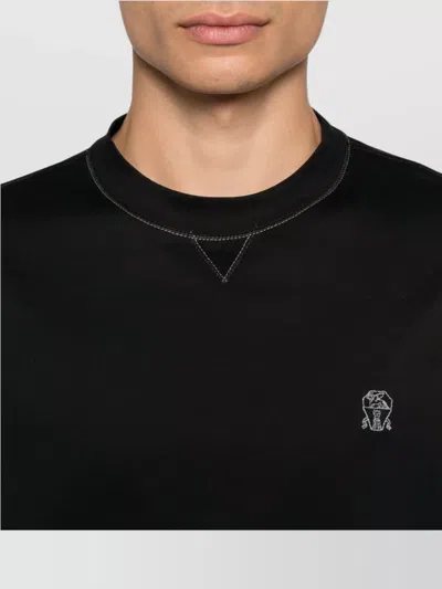 Brunello Cucinelli Slim Fit Crew-neck T-shirt In Lightweight Cotton Jersey In Black