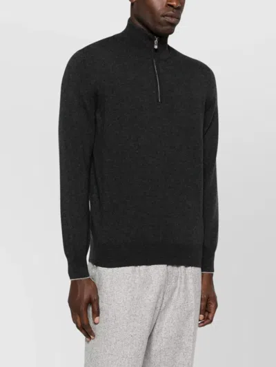 Brunello Cucinelli Cashmere High-neck Sweater In Black