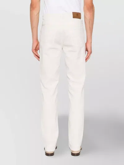 Brunello Cucinelli Cotton Trousers With Belt Loops And Five-pocket Styling In White