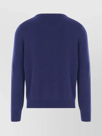 Brunello Cucinelli Relaxed Fit Blue Cashmere Sweater In Blue