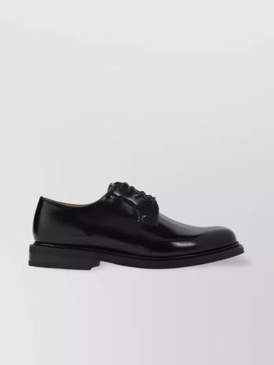 Church's Polished Black Leather Derby Shoes With Rounded Toe