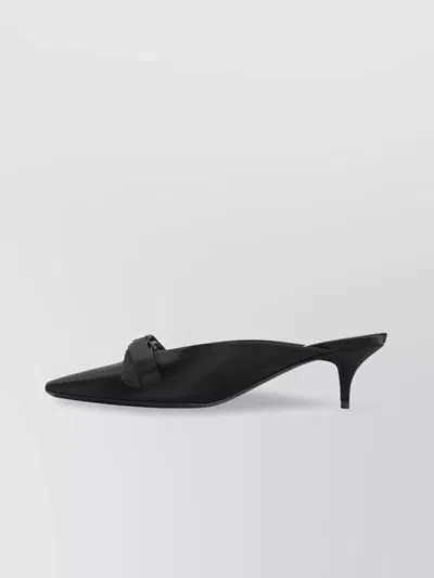 Balenciaga Satin Vamp Stiletto Heel Mules