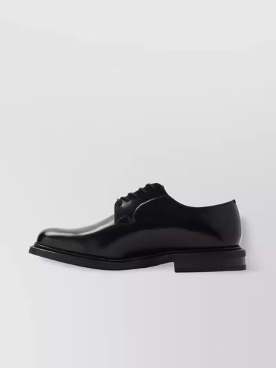 Church's Polished Black Leather Derby Shoes With Rounded Toe