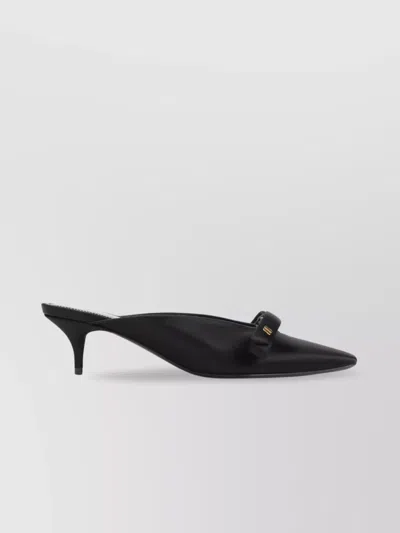 Balenciaga Satin Vamp Stiletto Heel Mules